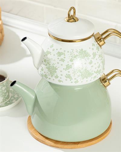 Dande ЧАЙНИК Емайлиран White-Green