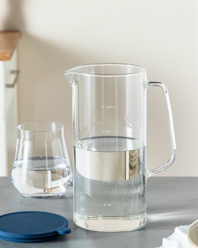 Daphne Borosilicate Silicone Lid Water Bottle 1000 ml Dark Blue