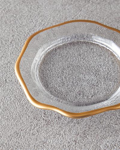 Чиния За Торта Стъкло 10 см. Златен