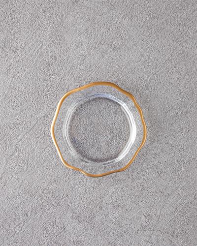 Чиния За Торта Стъкло 10 см. Златен