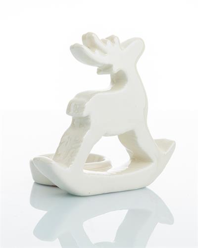 Deer Свещник Каменна керамика 10,5x8x10 см Кремав