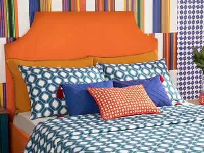 Delilah Комплект Спално Бель Единичен Размер, Памучен, Синьо-Зелено, 160 X 220 Cm