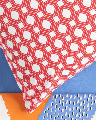 Delilah Кълъфка За Възглавни Единичен, Памучен, Червено, 50 X 70 Cm