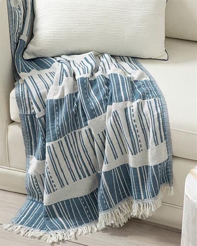 Delmor Шал За Кресло Памучен, Тъмно Синьо, 130 X 170 Cm