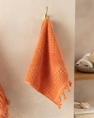 Delta Хавлии За Ръце С Ресни, Памучен, Керемидено Червено, 30 X 40 Cm