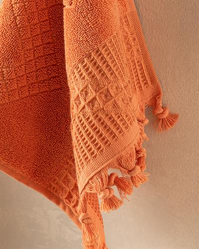 Delta Хавлии За Ръце С Ресни, Памучен, Керемидено Червено, 30 X 40 Cm