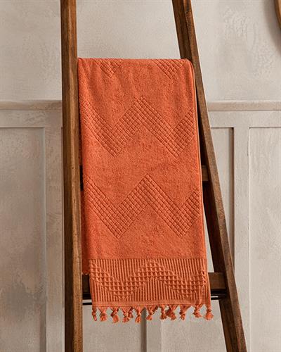 Delta Fringed Fringed Bath Towel 70x140 cm Brick Red