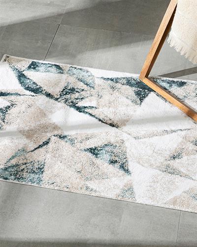 Deltoid Постелка За Баня Памучен Памучен флош 60x90 см Бял - Бежов - Бледосин