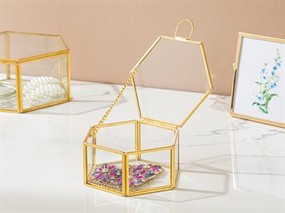 Deluxe Декоративна Кутия 14x7,5 см Златен