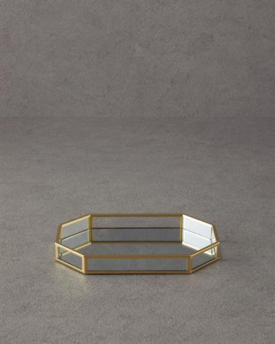 Deluxe Декоративен Поднос Стъкло 22x14x2,5 см Златен