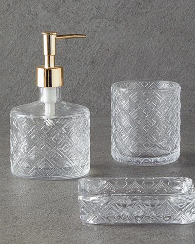 Deluxe Комплект За Баня 3 бр. Стъкло 8,5x11+12,5x3+8,5x13,5 см Прозрачен