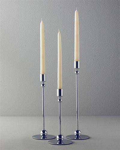 Deluxe Свещник 3 бр. Метал 10x32,5+10x27,5+10x22,5 см Сребърен.