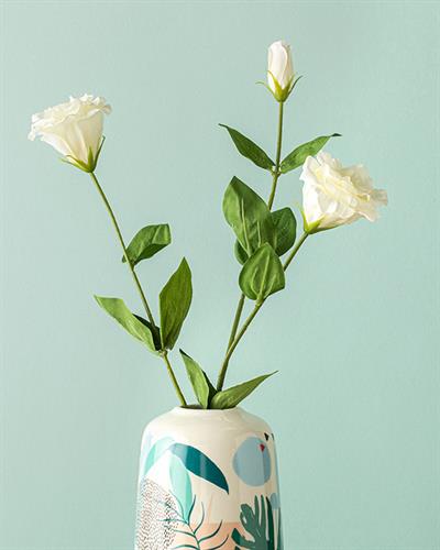 Deluxe Roses Изкуствено Цвете Един Стрък 72 см Бял