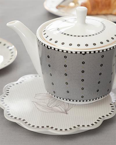 Denby Dark Подложка За Топло Сервиране Меламин 21 см Бежов - Бял