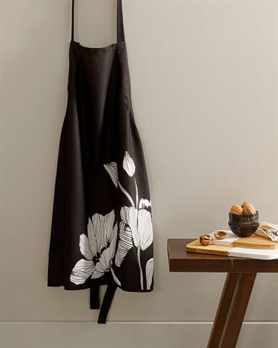 Denby Dark Кухненска Престилка Регулируем Полиестер 65x75 см Черен - Бял