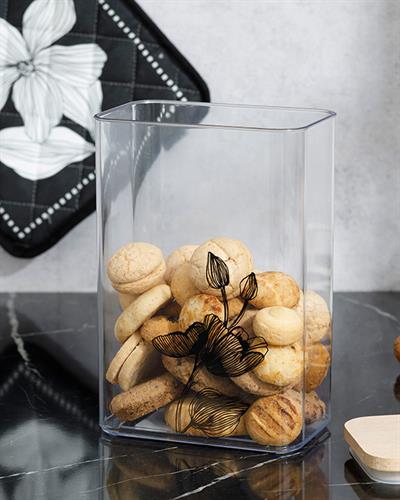 Denby Elegant Съд За Съхранение С дървен капак Пластмаса 2 л Прозрачен