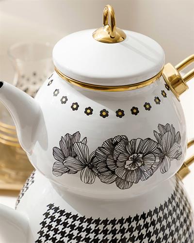 Denby Pied de poule ЧАЙНИК Емайлиран 2,5 L Black