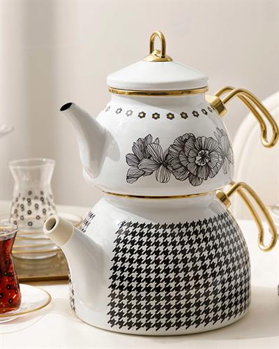 Denby Pied de poule ЧАЙНИК Емайлиран 2,5 L Black