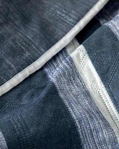 Denim Stripe Покривка За Легло Комплект King Size, Многофункционално, Тъмно Синьо, 240 X 220 Cm