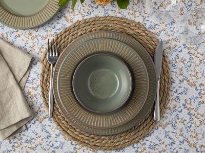 Dentro Сервиз За Хранене Керамика, Зелено, 27-22-21-14 Cm