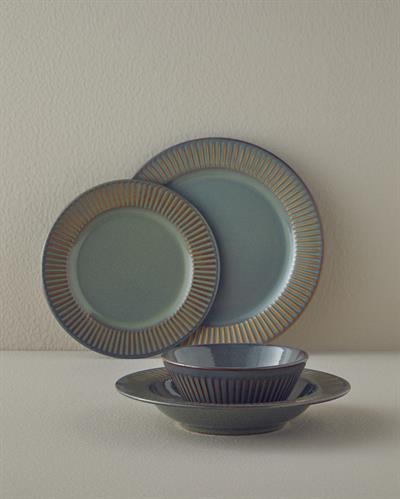 Dentro Сервиз За Хранене Керамика, Зелено, 27-22-21-14 Cm