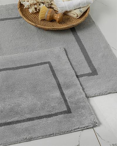 Dia Постелка За Баня Ко Памучен, Сиво-Тъмно Сиво, 60 X 90+40 X 60
