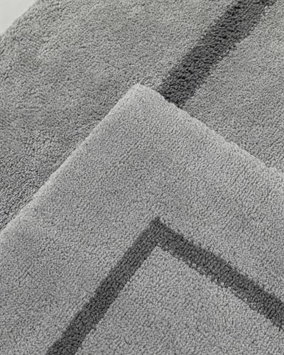 Dia Постелка За Баня Ко Памучен, Сиво-Тъмно Сиво, 60 X 90+40 X 60
