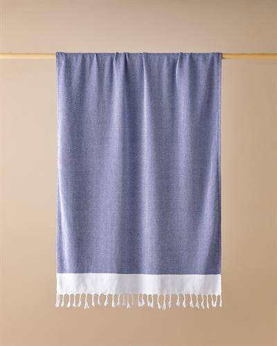 Diagonal Пештемал Памучен, Тъмно Синьо, 90 X 150 Cm