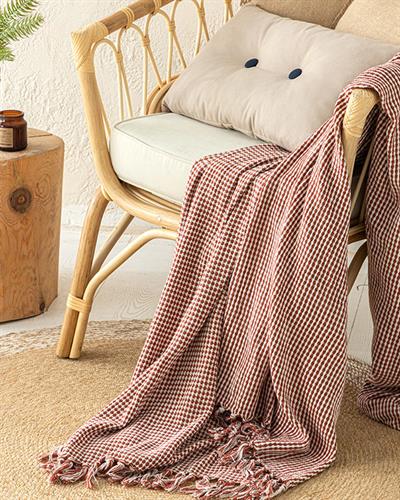 Dialine Шал За Диван 130x170 см Червен