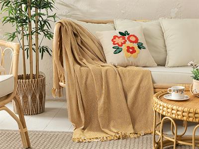 Dialine Шал За Диван 130x170 см Горчица