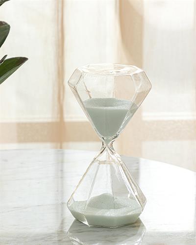Diamond Пясъчен Часовник 15 мин. 9x9x15 cm Бял