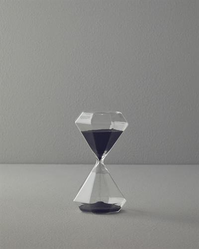Diamond Пясъчен Часовник 15 мин. Стъкло 9,5x9,5x17,5 cm Черен