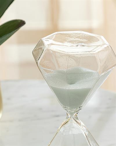 Diamond Пясъчен Часовник 15 мин. 9x9x15 cm Бял