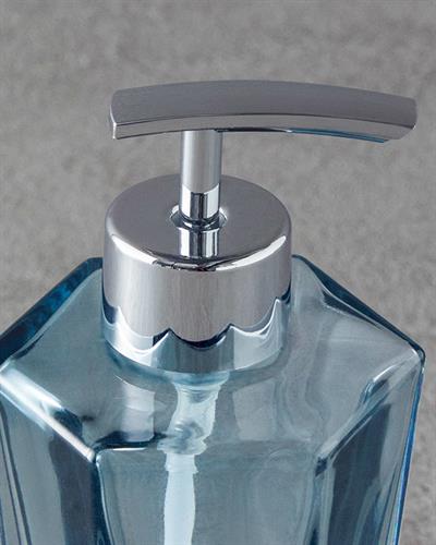 Diamond Дозатор За Течен Сапун За Баня Стъкло 9x9x16,5см Син