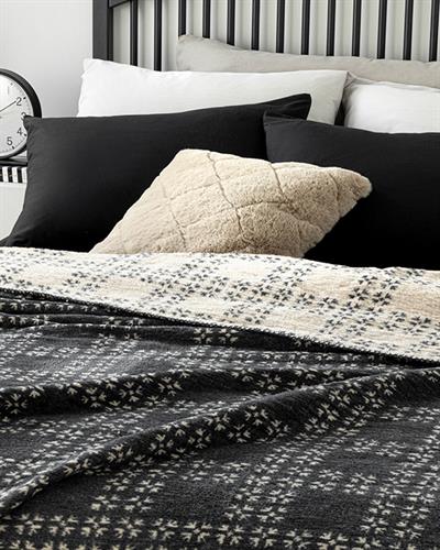 Diamond Plaid Одеяло Единичен Памучен 150x200 см Антрацит