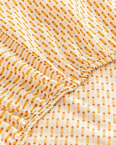 Diamond Stripe Чаршафи С Ластик Единичен Размер, Лесно За Гладене, Жълто, 100 X 200 Cm