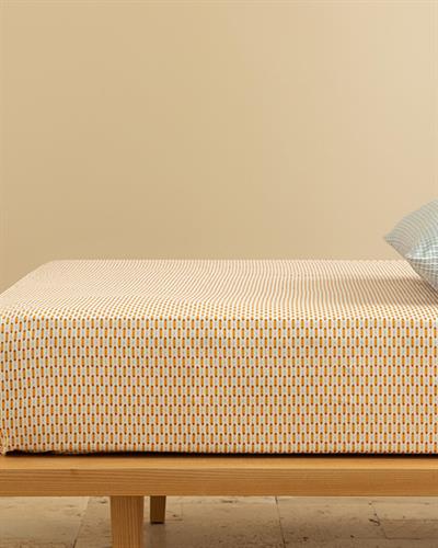 Diamond Stripe Easy Iron Double Person Sheet 240x260 cm Yellow