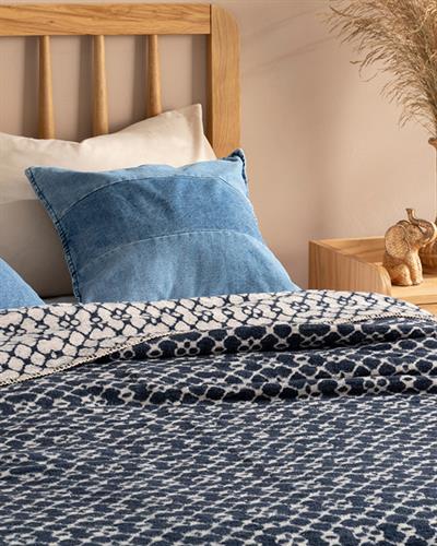 Diamond Vitrail Одеяло Единичен Памучен 150x200 см Морскосин