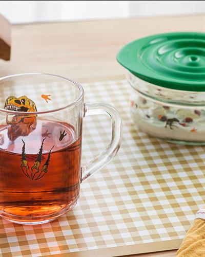 Dinosaurs World Комплект За Бебешка Храна Стъкло, Зелено, 0