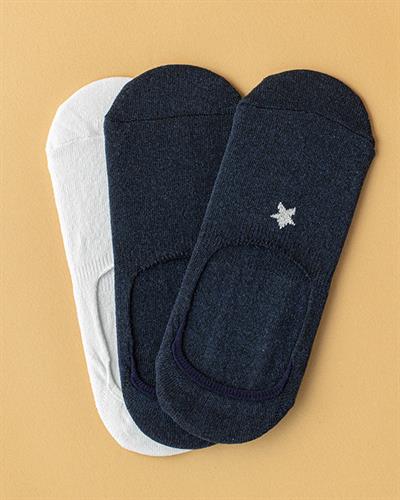 Dolly Cotton 3-set Women Ballet Socks 36-40 NavyBlue-White