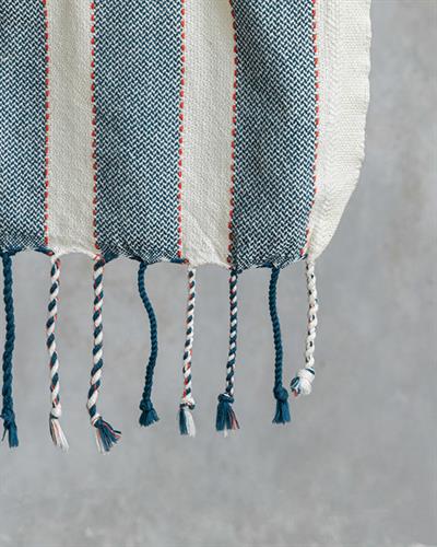 Dora Пещемал на райе Памучен 90x180 cm Морскосин - Бежов.