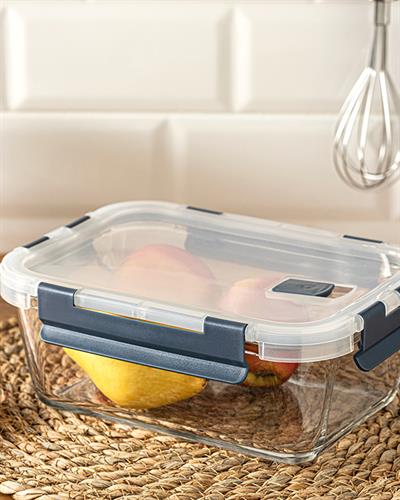 Doria Кутия За Съхранение Стъкло 1450 мл Антрацит