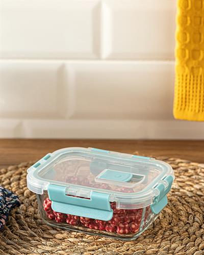 Doria Кутия За Съхранение Стъкло, Тюркоаз, 320 Ml