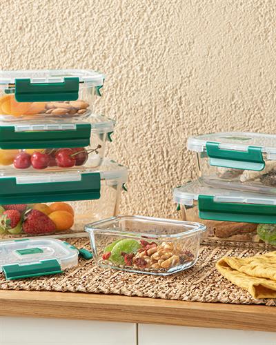 Doria Кутия За Съхранение Стъкло, Зелено, 400 Ml