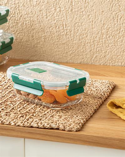 Doria Кутия За Съхранение Стъкло, Зелено, 400 Ml