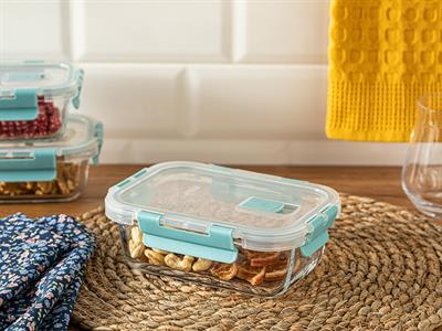 Doria Кутия За Съхранение Стъкло 550 мл Тюркоаз