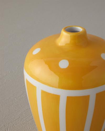 Dot Stripe Ваза Доломит 10x10x14,3 cm Оранжев