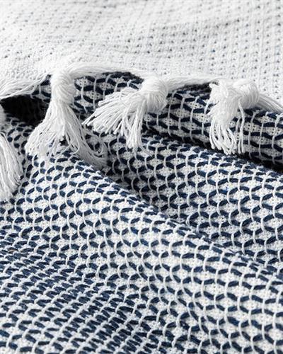 Dothy Покривка За Легло Комплект Единичен Размер, Тъкан, Тъмно Синьо, 160 X 240 Cm