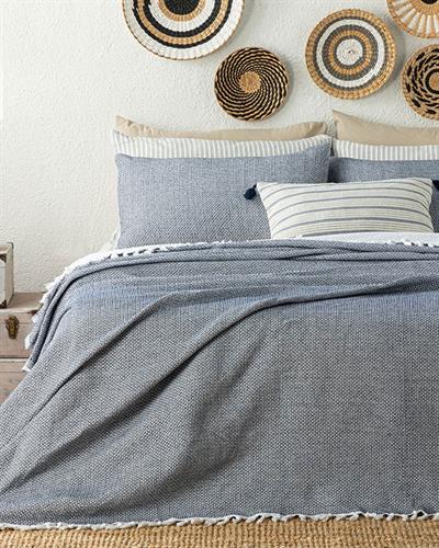 Dothy Покривка За Легло Комплект King Size, Тъкан, Тъмно Синьо, 260 X 280 Cm