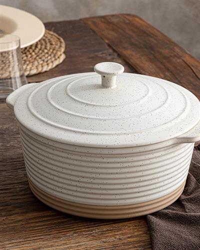 Dots Тенджера Каменна керамика 29x18 см Бял